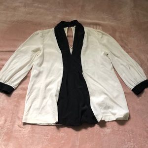 Kate Spade Black & white blouse size 6